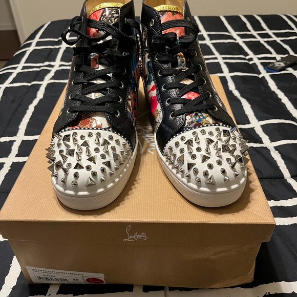 Christian Louboutin Multicolor Spiked Sneakers - Picture 1 of 8